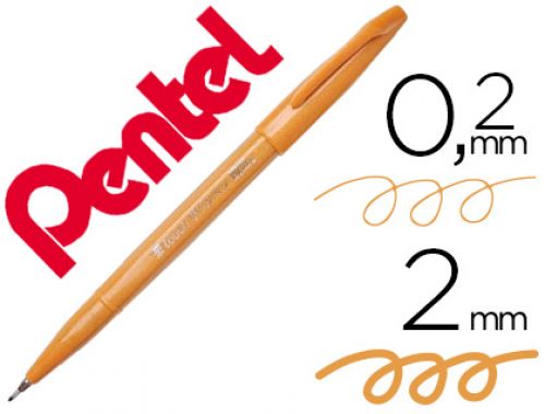 Caneta pincel pentel touch para caligrafia cor ocre , Pentel , 155847 , 4902506287281
